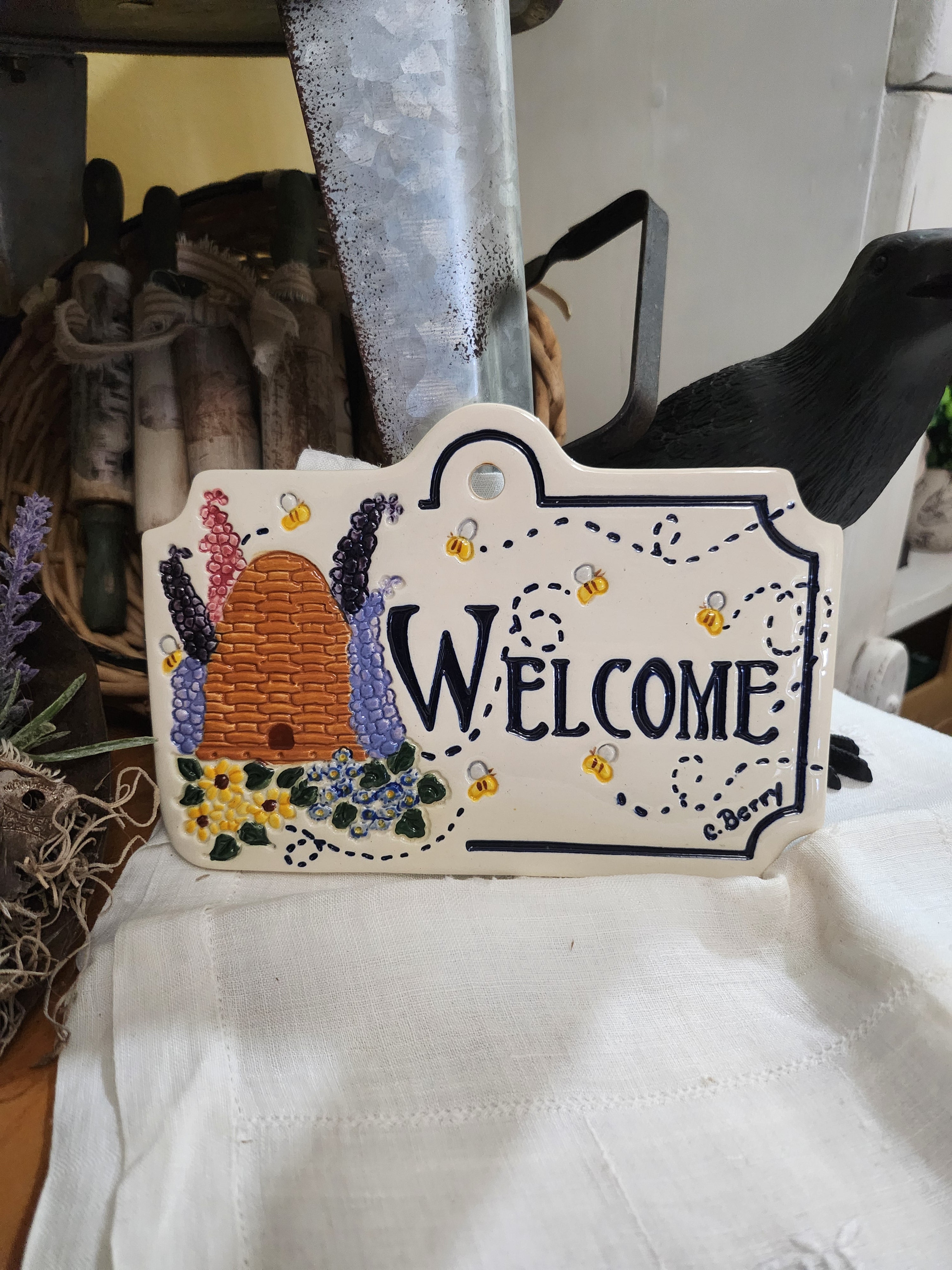 Carol Berry/Longaberger Welcome Plaque